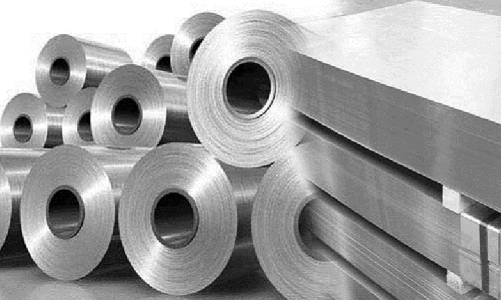 Stainless Steel Sheets Rolled And Kept Together
